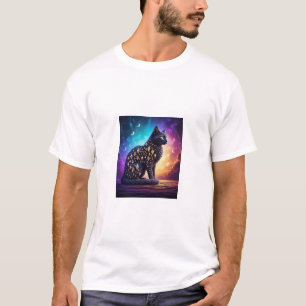Mysterious Svart Katt Med Diamanter  T Shirt