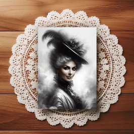 Mysterious Victorian Woman Portrait Art Vykort