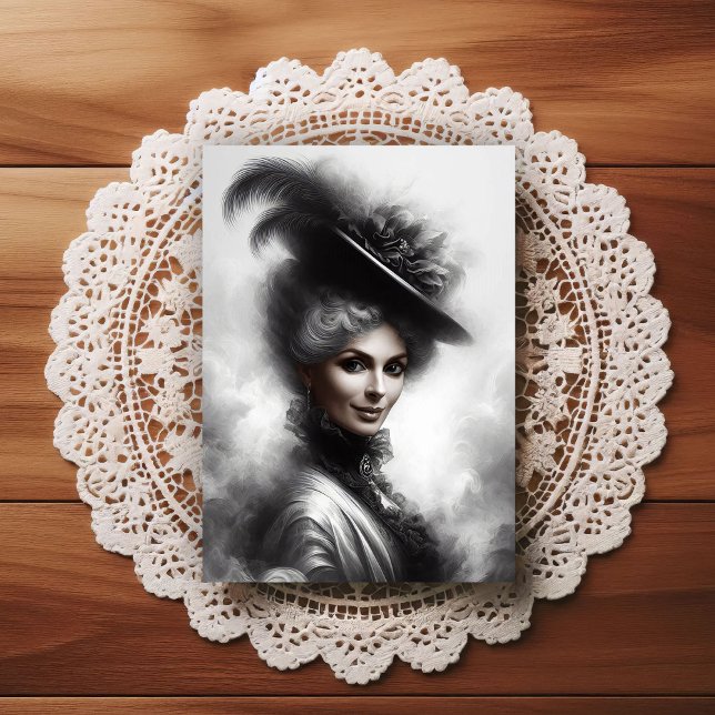 Mysterious Victorian Woman Portrait Art Vykort (Skapare uppladdad)