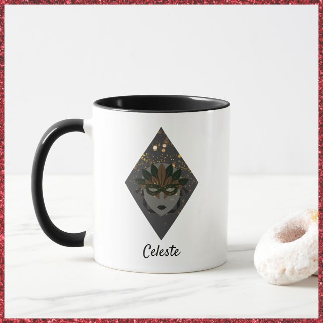 Mysterisk bronze och Black Glitter Mugg (Skapare uppladdad)