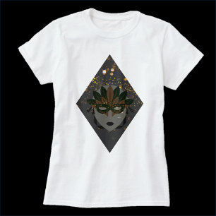 Mysterisk bronze och Black Glitter T Shirt