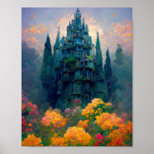 Mysterisk Castle 2 Fantasy Art Poster