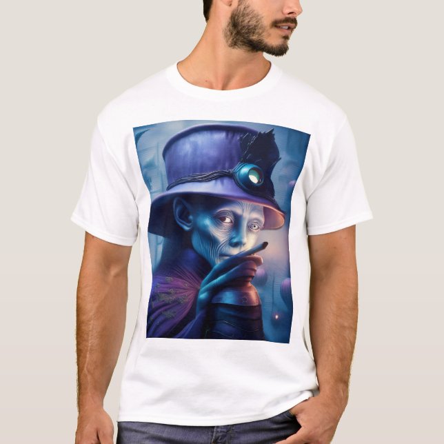 Mysterisk dam som pekar fingret mot dig t shirt (Framsida)
