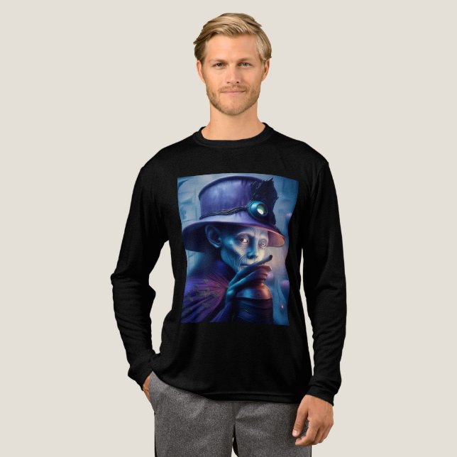 Mysterisk dam som pekar fingret mot dig t shirt (Hel framsida)