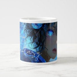 Mysterisk Fantasy Flicka - Ocean Konst Estetik Jumbo Mugg