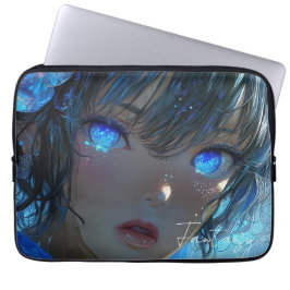 Mysterisk Fantasy Flicka - Ocean Konst Estetik Laptop Fodral