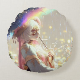 Mysterisk Fantasy Flicka - Ocean Konst Estetik Rund Kudde