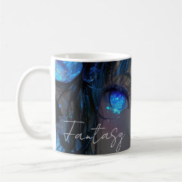 Mysterisk Fantasy Flicka - Oceanisk Konstnärlig Es Kaffemugg