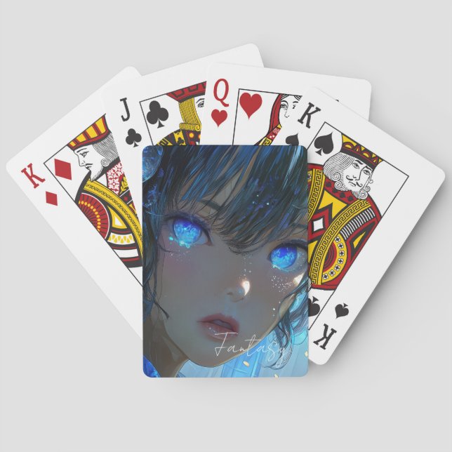Mysterisk Fantasyflicka - Oceanisk Konstnärlig Est Casinokort (Baksidan)