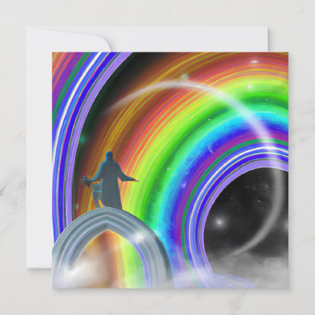 Mysterisk figur vid den interdimensionella Stargat Inbjudningar (Framsida)