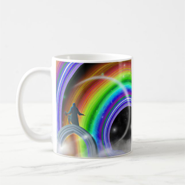 Mysterisk figur vid den interdimensionella Stargat Kaffemugg (Vänster)