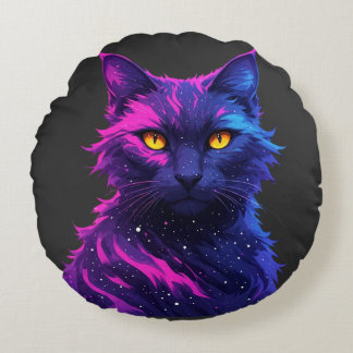 Mysterisk katt rund kudde