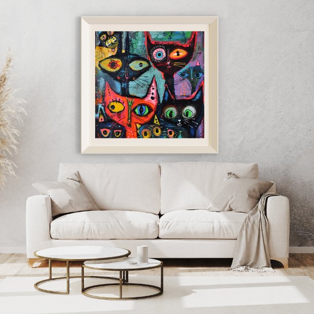 Mysterisk katter - Whimsical Art Print Poster (Skapare uppladdad)