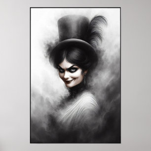 Mysterisk kuslig viktoriansk kvinna porträtt konst poster