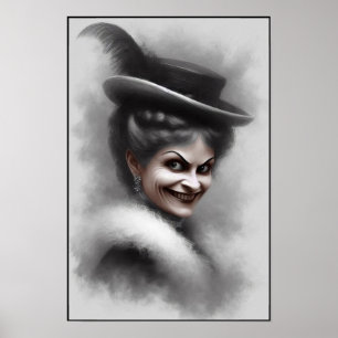 Mysterisk kuslig viktoriansk kvinna porträtt konst poster