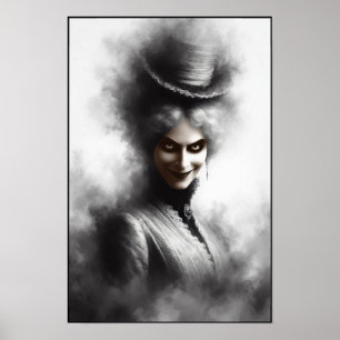Mysterisk kuslig viktoriansk kvinna porträtt konst poster
