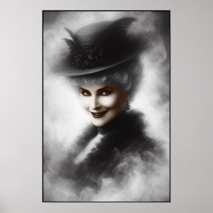 Mysterisk kvinna från den viktorianska eran, portr poster