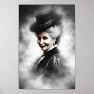 Mysterisk kvinna från den viktorianska eran, portr poster