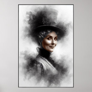 Mysterisk kvinna från den viktorianska eran Porträ Poster