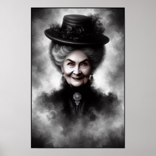 Mysterisk kvinna från den viktorianska eran Porträ Poster