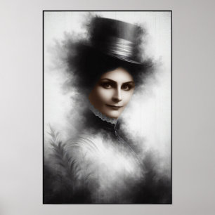 Mysterisk kvinna från den viktorianska eran Porträ Poster