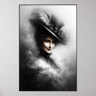 Mysterisk kvinna från den viktorianska eran Porträ Poster