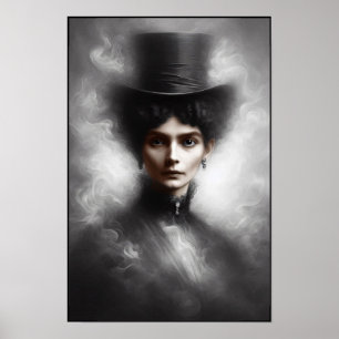 Mysterisk kvinnlig porträttkonst från den viktoria poster