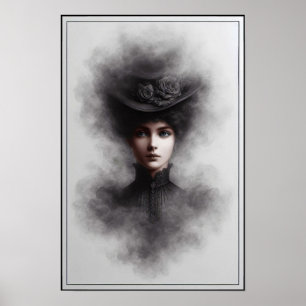 Mysterisk kvinnlig porträttkonst från den viktoria poster