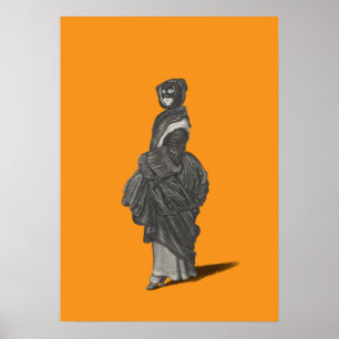 Mysterisk maskerad kvinna av Wenceslaus Hollar Poster