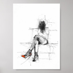Mysterisk Mode - Abstrakt Kvinnor i klack Poster