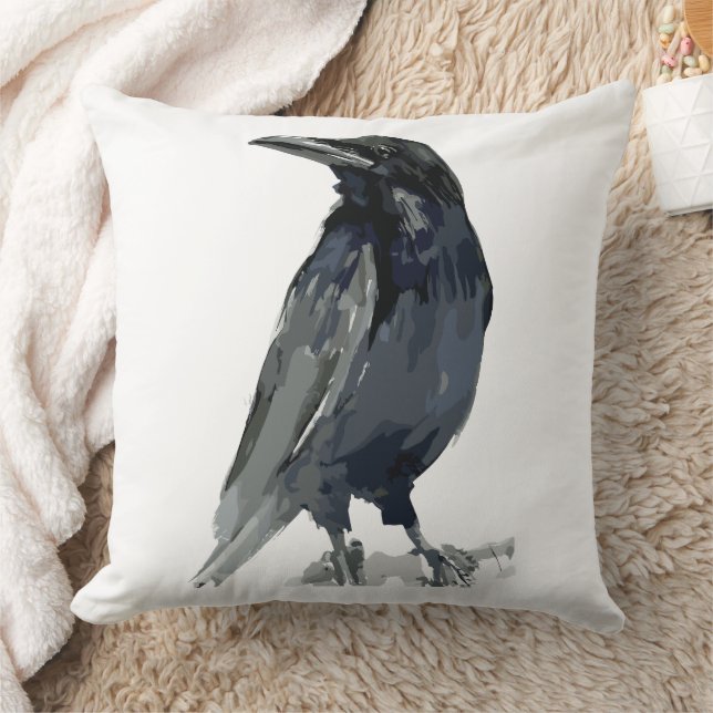 Mysterisk Ravens Illustration Kudde (Filt)