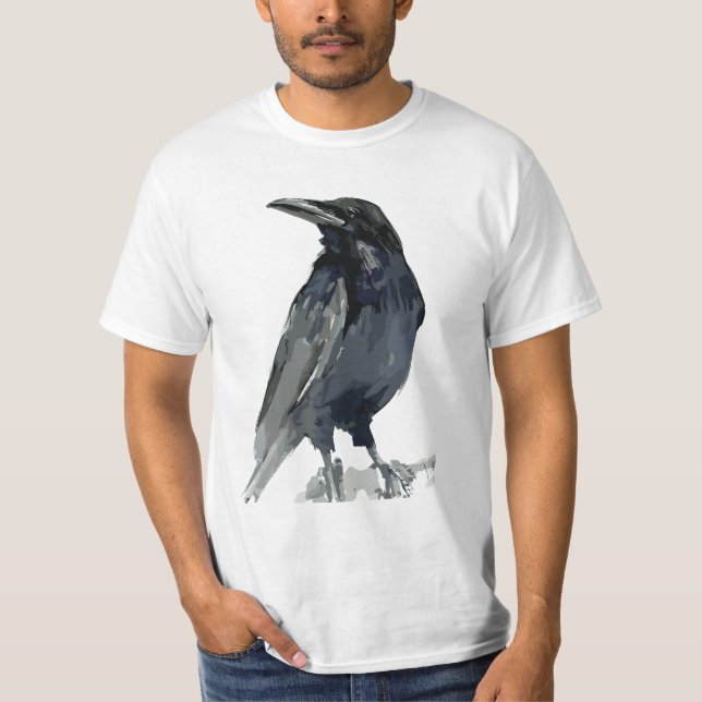 Mysterisk Ravens Illustration T Shirt (Framsida)