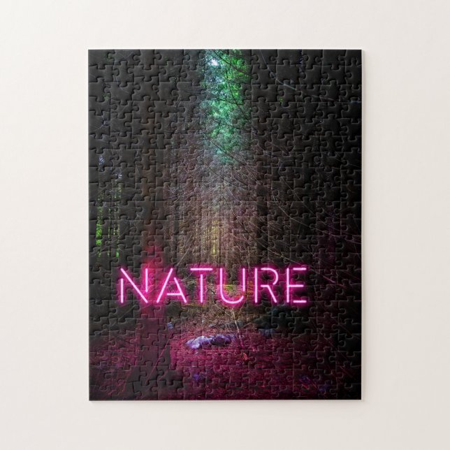 Mysterisk skogskaraktär för grö - magentans tecken pussel (Vertikal)