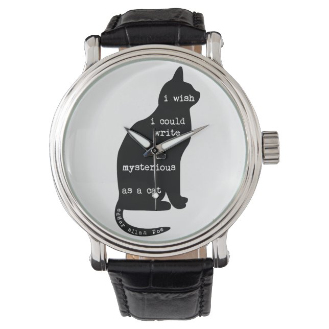 Mysterisk som en Cat Edgar Allan Poe-offert Armbandsur (Framsida)