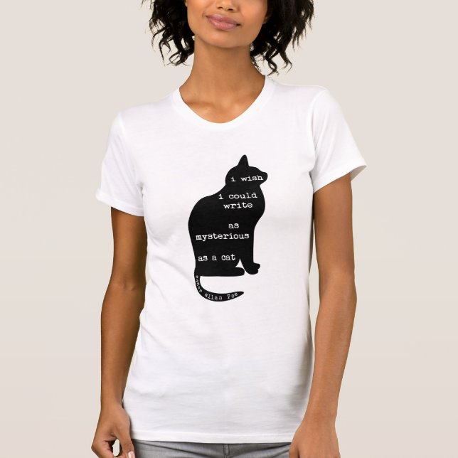 Mysterisk som en Cat Edgar Allan Poe-offert T-shirt (Framsida)