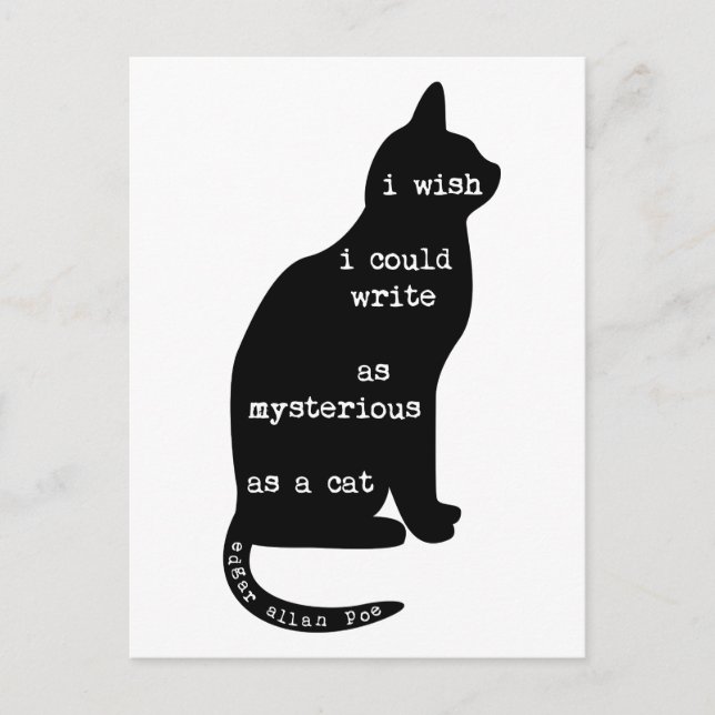 Mysterisk som en Cat Edgar Allan Poe-offert Vykort (Framsida)