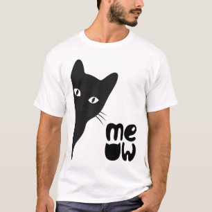 Mysterisk svart katt - minimal design t shirt