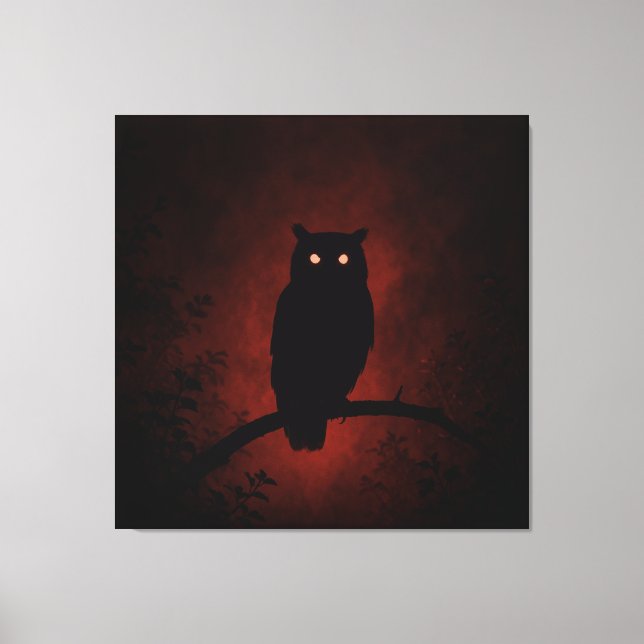 Mysterisk Uggla i natten Canvastryck (Framsida)