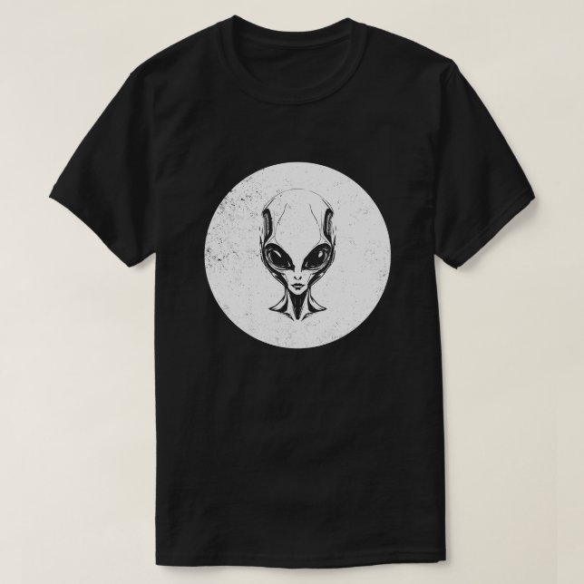 Mysterisk utformning av utomjordiskt huvud t shirt (Design framsida)