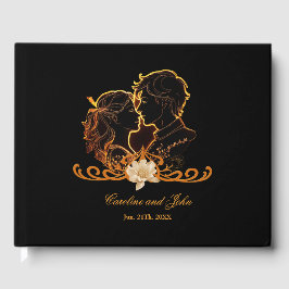 Mysterisk utformning och snyggt i guld och svart. gästböcker