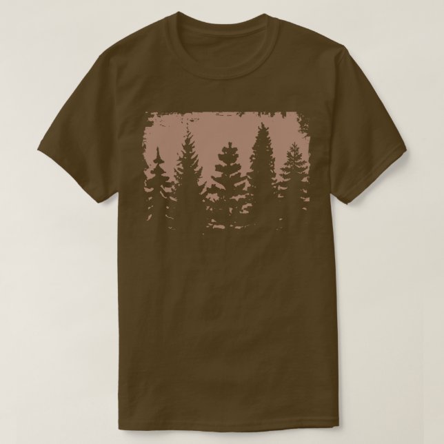 Mysterisk Vintage Forest Silhouette T Shirt (Design framsida)