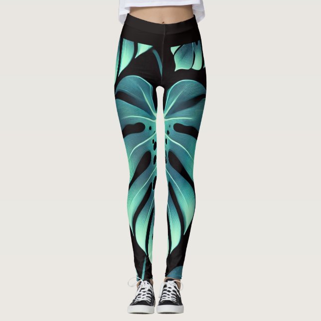 Mysteriska Monstera Leggings (Framsida)