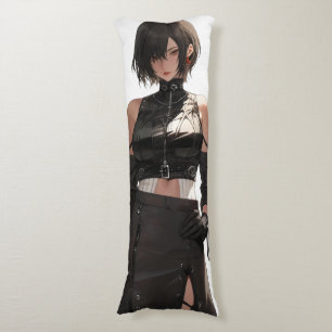 Mysteriskt Anime Girl Leather Kroppskudde