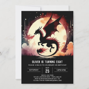 Mysteriskt dragon Birthday Children Inbjudningar