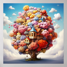 Mysteriskt färglöst surrealistiskt naturland poster