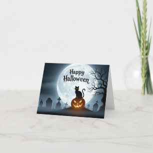 Mysteriskt Halloween-hälsningskort Tack Kort