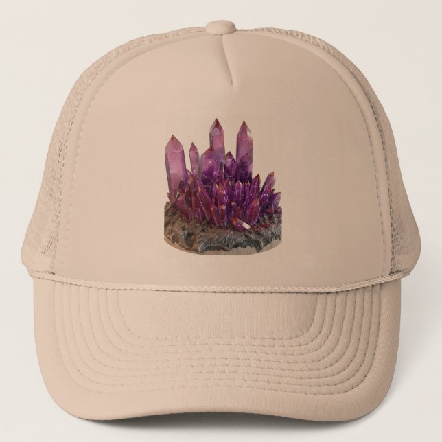 Mysteriskt lila-kristallkluster keps (Framsida)