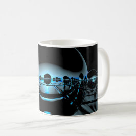 Mysteriskt Metall orbs i Blek blått ljus Kaffemugg