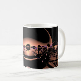 Mysteriskt Metall orbs i Blek Orange Light Kaffemugg