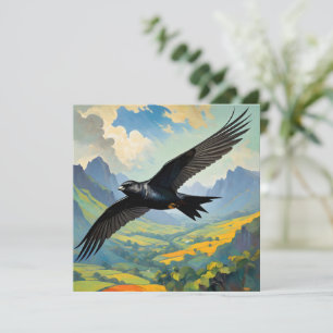 Mysteriskt nomad: Färgfull Swift Bird Portait Tack Kort